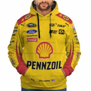 Joey Logano Nascar Racing Pennzoil 2015 Uniform All Over Print Hoodie