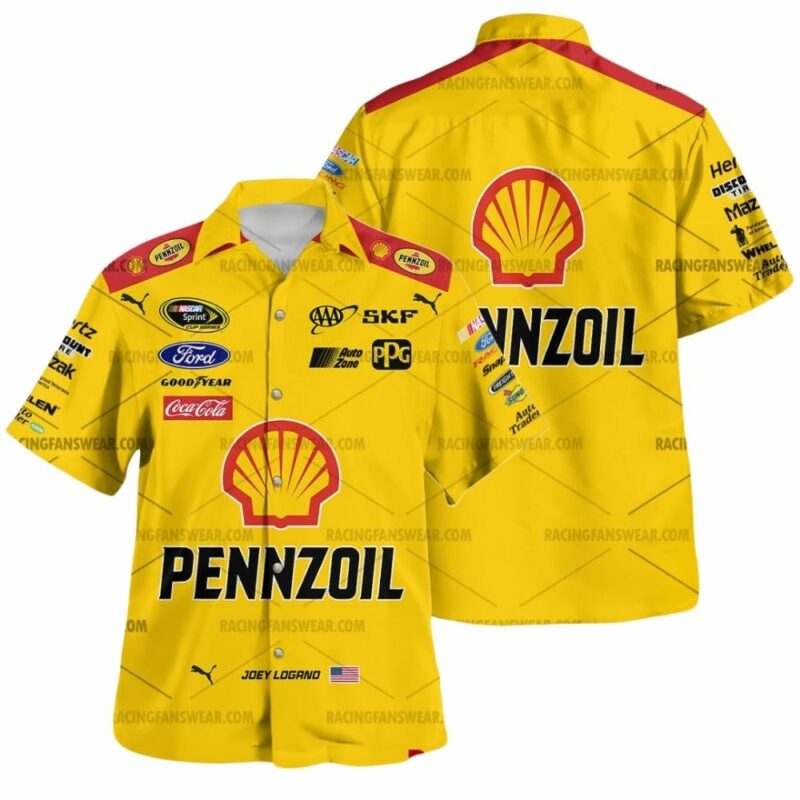 Joey Logano Nascar Racing Pennzoil 2015 Uniform Hawaiian Shirt 1