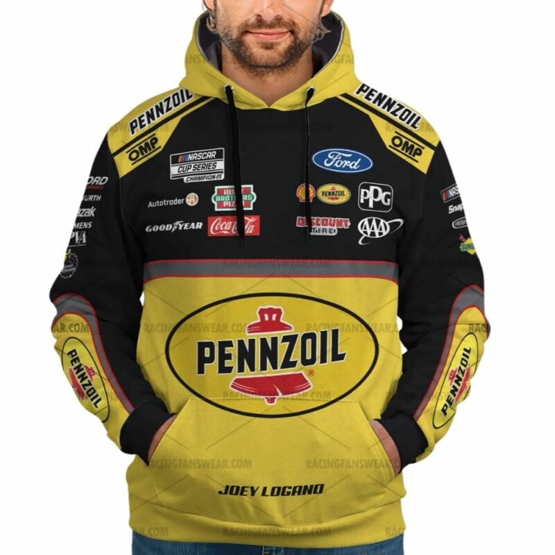 Joey Logano Nascar Racing Pennzoil 2024 Uniform 3D Hoodie 1