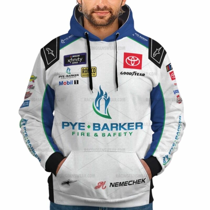John Hunter Nemechek Nascar 2023 Pye Barker Fire Safety Racing Uniform 3D Hoodie 1