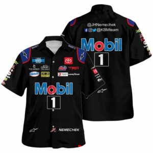 John Hunter Nemechek Nascar Mobil 1 2022 Racing Uniform Hawaiian Shirt