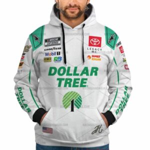 John Hunter Nemechek Nascar Racing 2024 Legacy Motor Club Dollar Tree Uniform All Over Print Hoodie