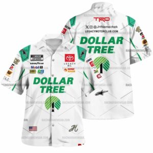 John Hunter Nemechek Nascar Racing 2024 Legacy Motor Club Dollar Tree Uniform Hawaiian Shirt