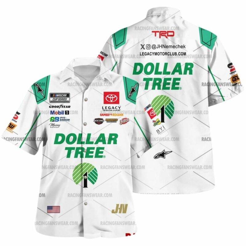 John Hunter Nemechek Nascar Racing Dollar Tree 2025 Uniform Hawaiian Shirt 1