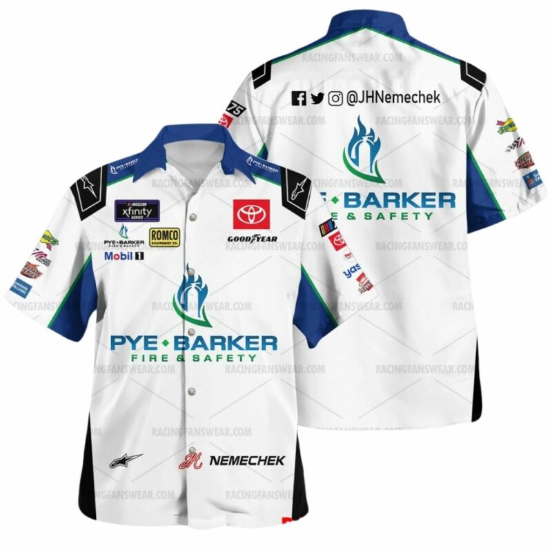 John Hunter Nemechek Nascar Racing Pye Barker Fire And Safety 2023 Uniform Hawaiian Shirt 1