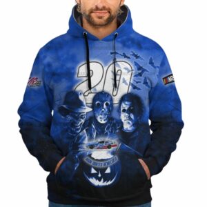 John Hunter Nemechek Nascar Racing With Michael Myers Friends Horror Halloween All Over Print Hoodie