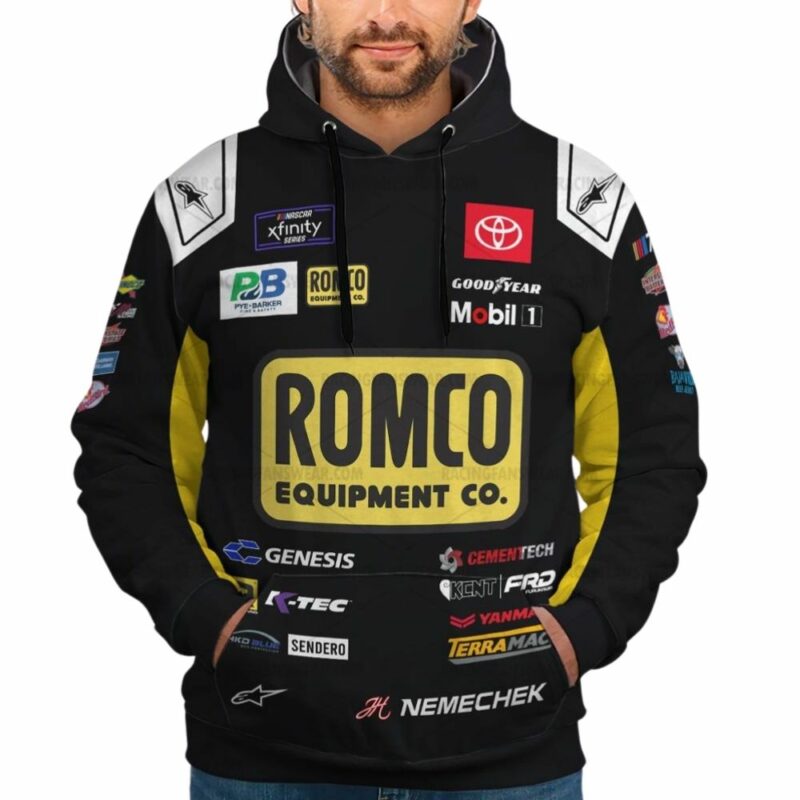 John Hunter Nemechek Nascar Romco Equipment Co 2023 Racing Uniform 3D Hoodie 1