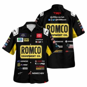 John Hunter Nemechek Nascar Romco Equipment Co 2023 Racing Uniform Hawaiian Shirt