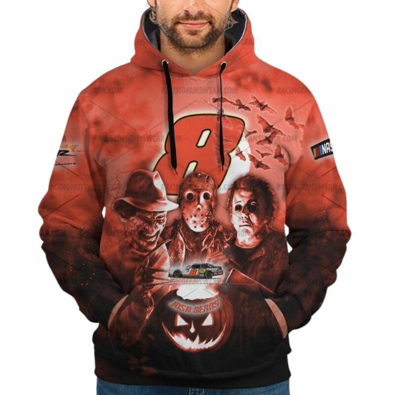 Josh Berry 8 With Michael Myers Friends Horror Nascar Racing Halloween 3D Hoodie 1