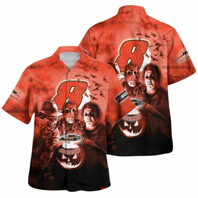 Josh Berry 8 With Michael Myers Friends Horror Nascar Racing Halloween Hawaiian Shirt 1