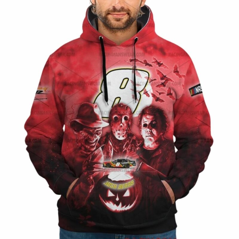 Josh Berry 8 With Michael Myers Friends Horror Nascar Racing Lubezone Halloween 3D Hoodie 1