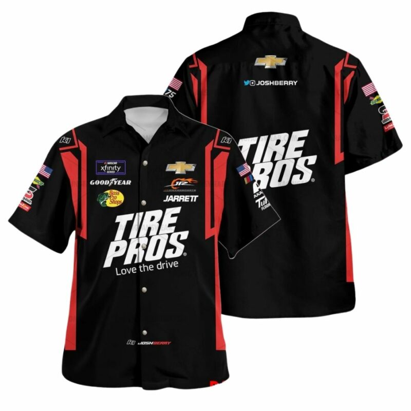 Josh Berry Nascar Racing 2023 Tire Pros Love The Drive Uniform Hawaiian Shirt 1