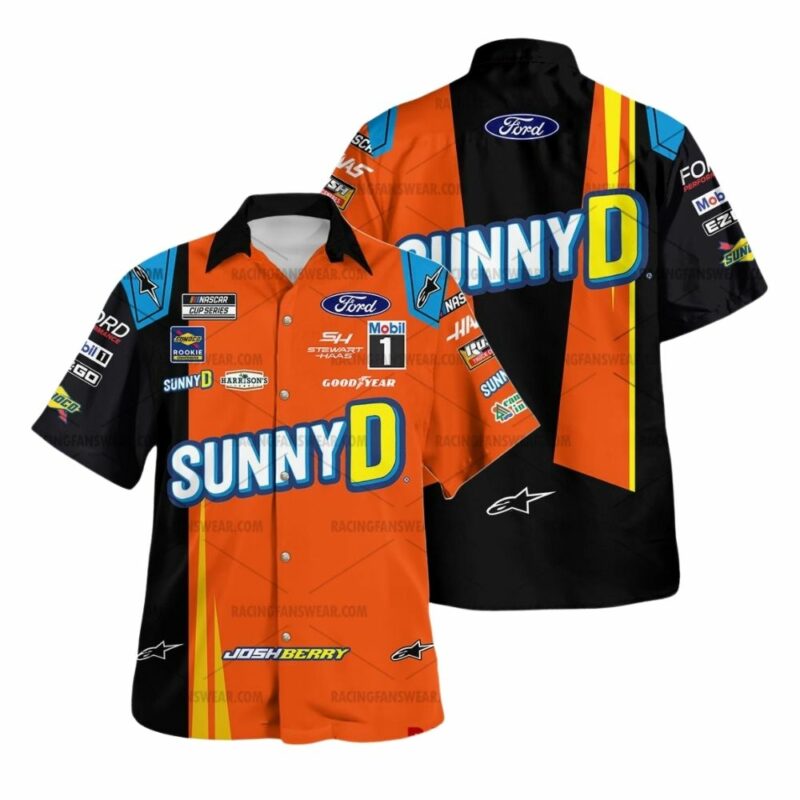 Josh Berry Nascar Racing 2024 Stewart Haas Racing Sunnyd Uniform Hawaiian Shirt 1