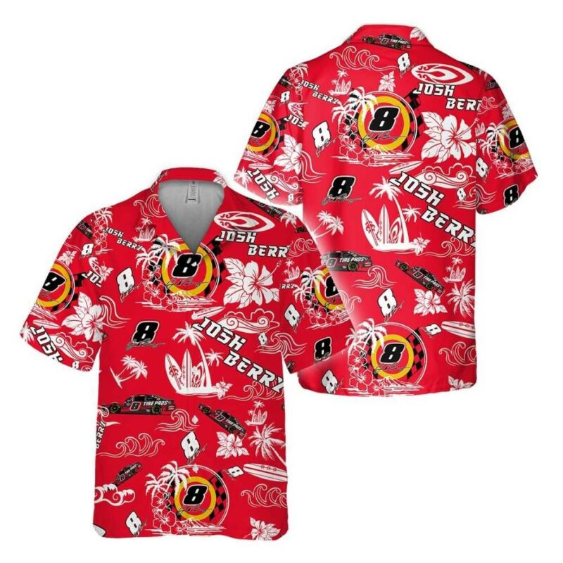 Josh Berry Nascar Racing Signature Floral Coconut Tropical Hawaiian Shirt 3