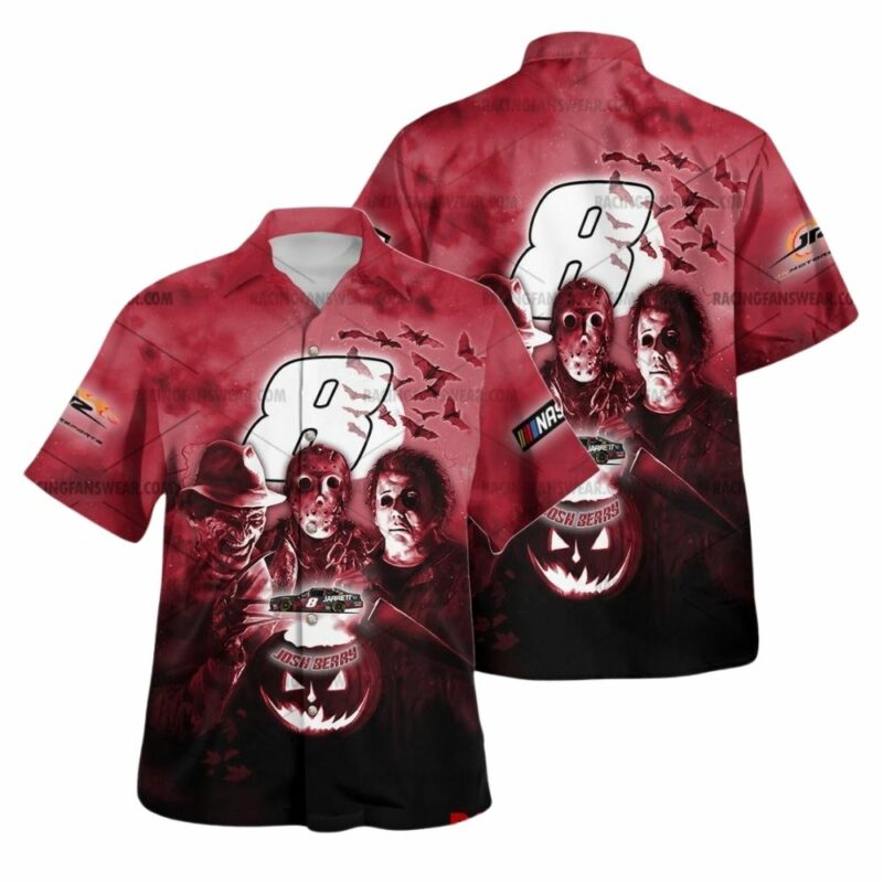 Josh Berry With Michael Myers Friends Horror Nascar Racing Halloween Hawaiian Shirt 1