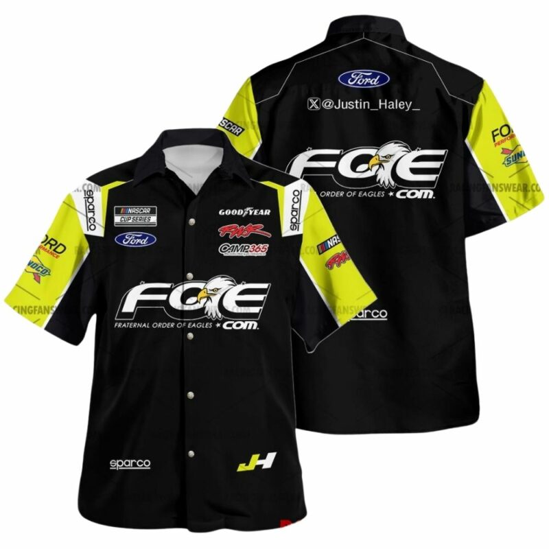 Justin Haley Nascar Racing 2024 Rick Ware Racing Foe Uniform Hawaiian Shirt 1
