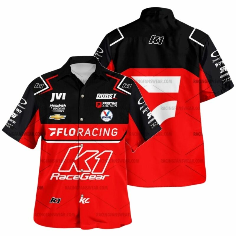 Kyle Larson Nascar High Limit Racing 2024 Uniform Black And Red Hawaiian Shirt 1