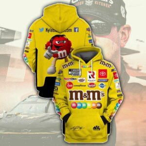 M&m Nascar Cup Kyle Busch Signature All-over Print Hoodie