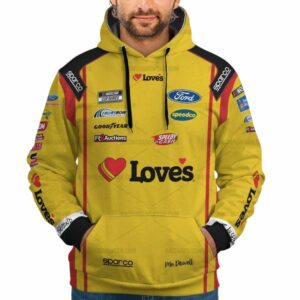Michael McDowell 34 Nascar Racing Loves 2022 Uniform All Over Print Hoodie