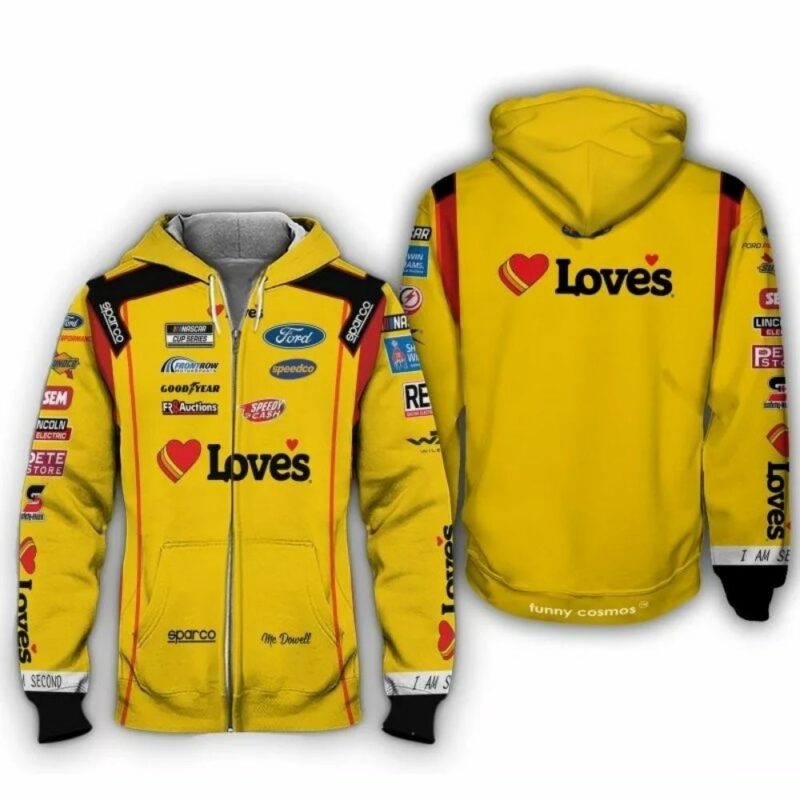 Michael Mcdowell Nascar 2022 Loves Ford Good Year Racing Uniform 3D Hoodie 1