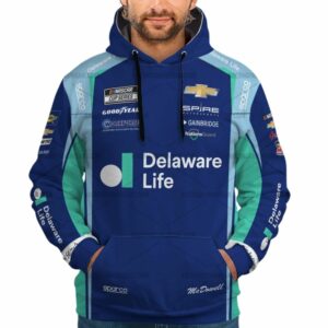 Michael McDowell Nascar Racing Deleware Life 2025 Uniform All Over Print Hoodie