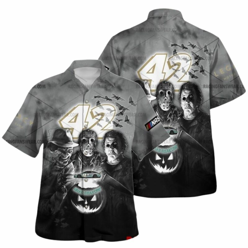 Noah Gragson 42 Nascar Racing With Friends Horror Halloween Hawaiian Shirt 1
