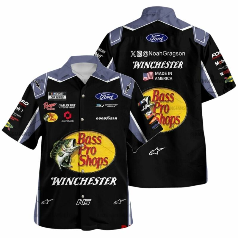 Noah Gragson Nascar Racing 2024 Bass Pro Shops Winchester Uniform Hawaiian Shirt 1