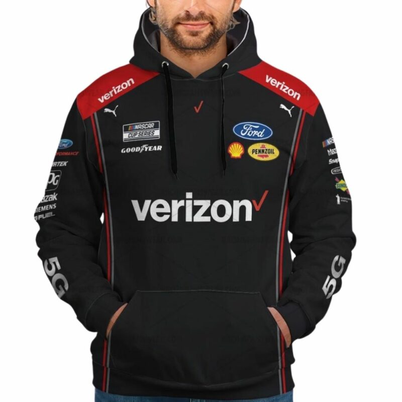 Personalized And Number Austin Cindric Nascar Racing 2022 Verizon Uniform 3D Hoodie 1