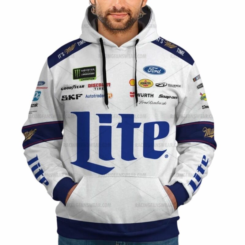 Personalized And Number Brad Keselowski 2 Nascar Racing Lite Beer Uniform 3D Hoodie 1