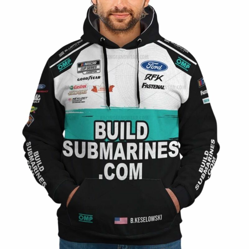 Personalized And Number Brad Keselowski 6 Nascar 2023 Build Submarines Racing Uniform 3D Hoodie 1