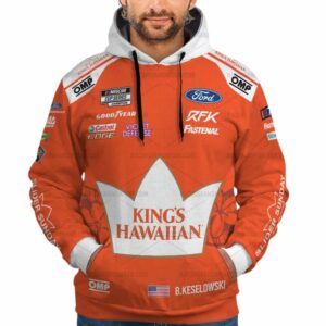Personalized And Number Brad Keselowski Nascar Racing 2023 Kings Hawaiian Racing Uniform All Over Print Hoodie