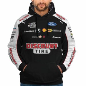 Personalized And Number Brad Keselowski Nascar Racing Discount Tire Uniform All Over Print Hoodie