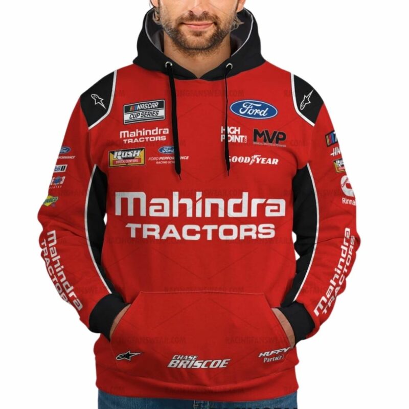 Personalized And Number Chase Briscoe Nascar Racing Mahindra Tractors 2023 Uniform 3D Hoodie 1
