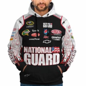 Personalized And Number Jeff Gordon Nascar Racing National Guard Uniform All Over Print Hoodie