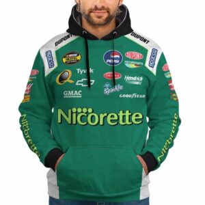 Personalized And Number Jeff Gordon Nascar Racing Nicorette And Hendrick Motorsport Uniform All Over Print Hoodie