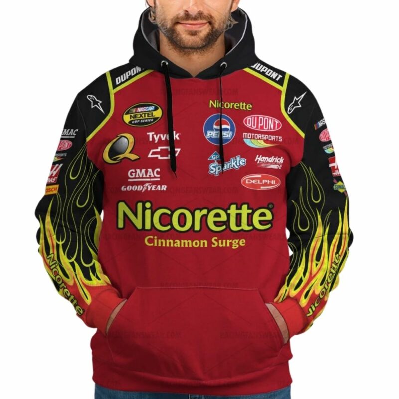 Personalized And Number Jeff Gordon Nascar Racing Nicorette Uniform 3D Hoodie 1