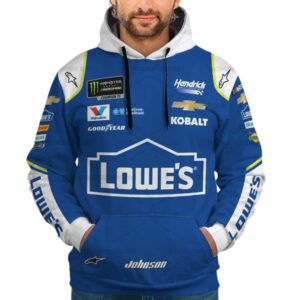 Personalized And Number Jimmie Johnson Nascar Racing Lowe's 2017 Uniform All Over Print Hoodie