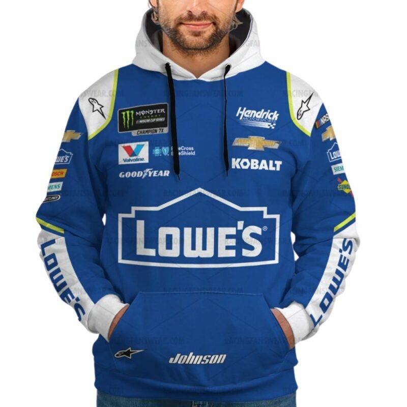 Personalized And Number Jimmie Johnson Nascar Racing Lowes 2017 Uniform 3D Hoodie 1
