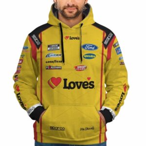 Personalized And Number Michael McDowell 34 Nascar Racing Loves 2022 Uniform All Over Print Hoodie
