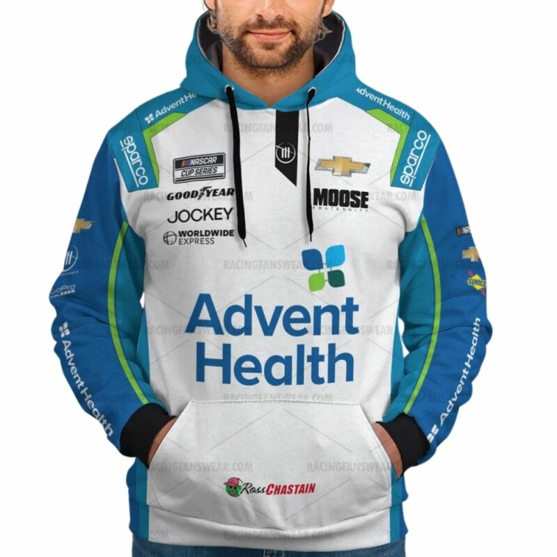 Personalized And Number Ross Chastain Nascar Racing 2022 Advent Health Uniform 3D Hoodie 1