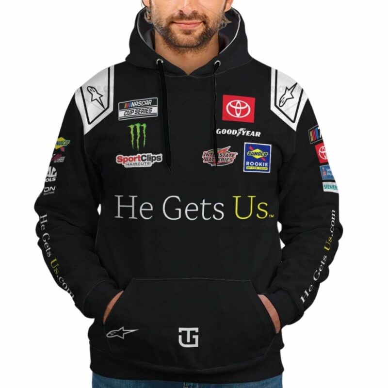 Personalized And Number Ty Gibbs Nascar Racing 2023 He Gets Us Uniform 3D Hoodie 1