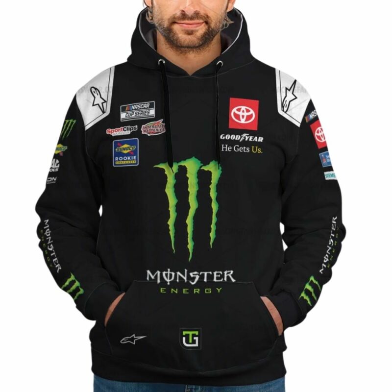 Personalized And Number Ty Gibbs Nascar Racing 2023 Monster Energy Uniform 3D Hoodie 1