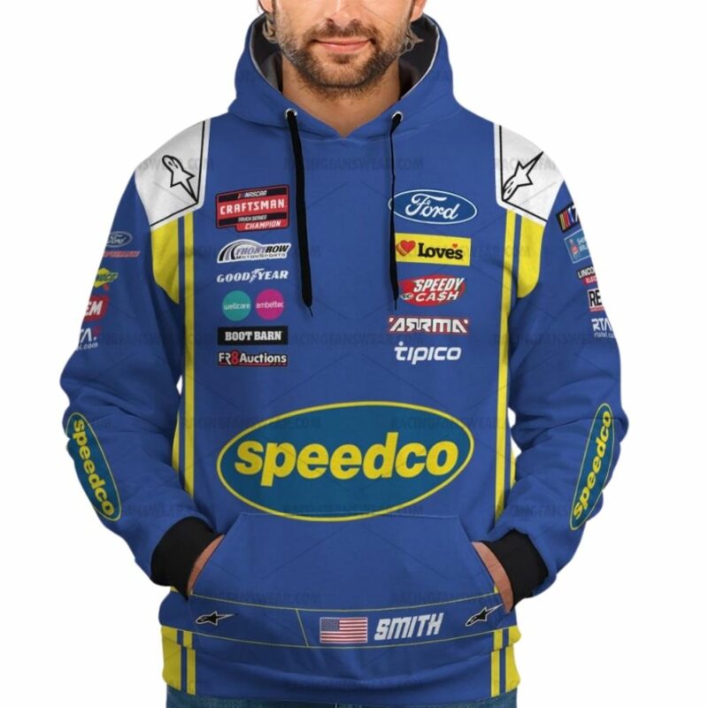 Personalized And Number Zane Smith Nascar Racing 2023 Speedco Uniform 3D Hoodie 1