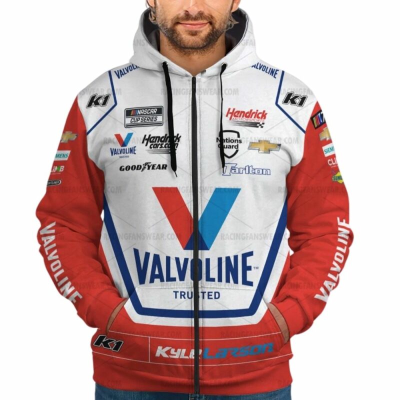Personalized Kyle Larson Nascar Valvoline Racing 2023 3D Hoodie 3