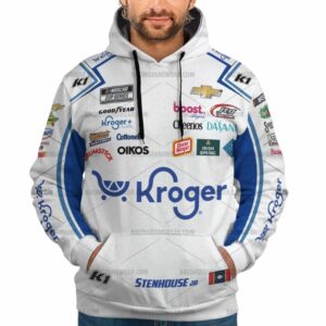 Ricky Stenhouse Jr Nascar Racing 2024 JTG Daugherty Racing Kroger Uniform All Over Print Hoodie