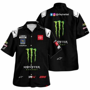 Riley Herbst Nascar Racing Monster Energy 2025 Uniform Hawaiian Shirt