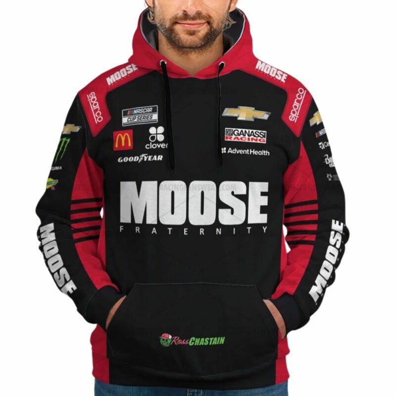 Ross Chastain 1 Nascar Racing 2023 Moose Fraternity Uniform 3D Hoodie 1