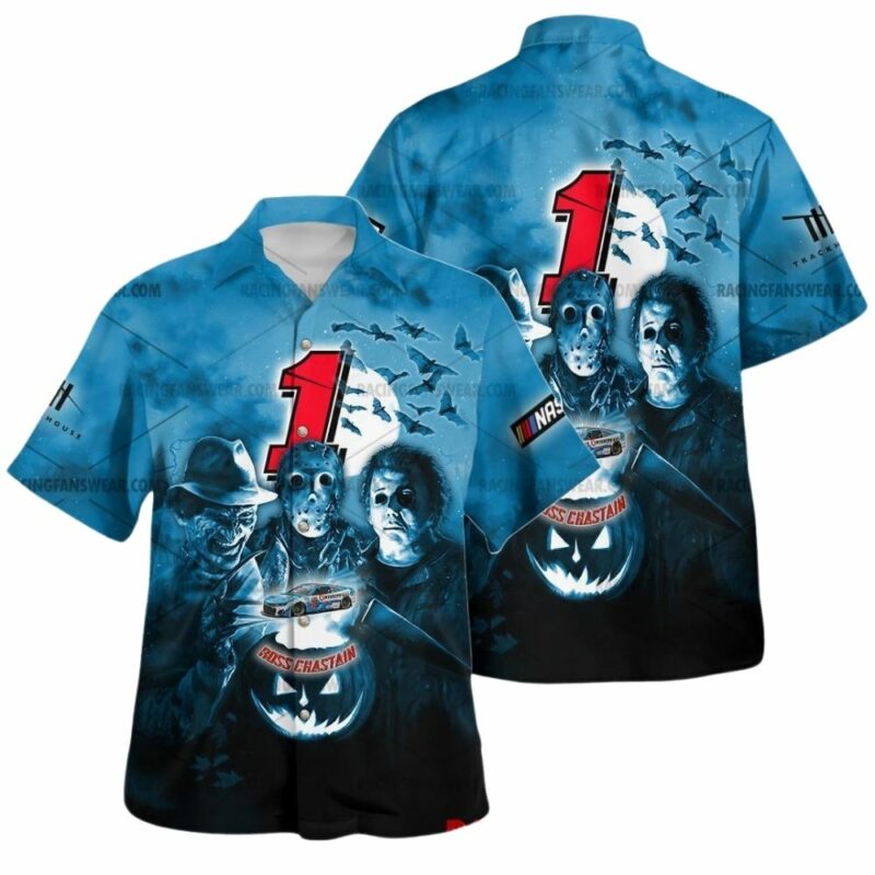 Ross Chastain 1 Nascar Racing With Friends Horror Halloween Hawaiian Shirt 1
