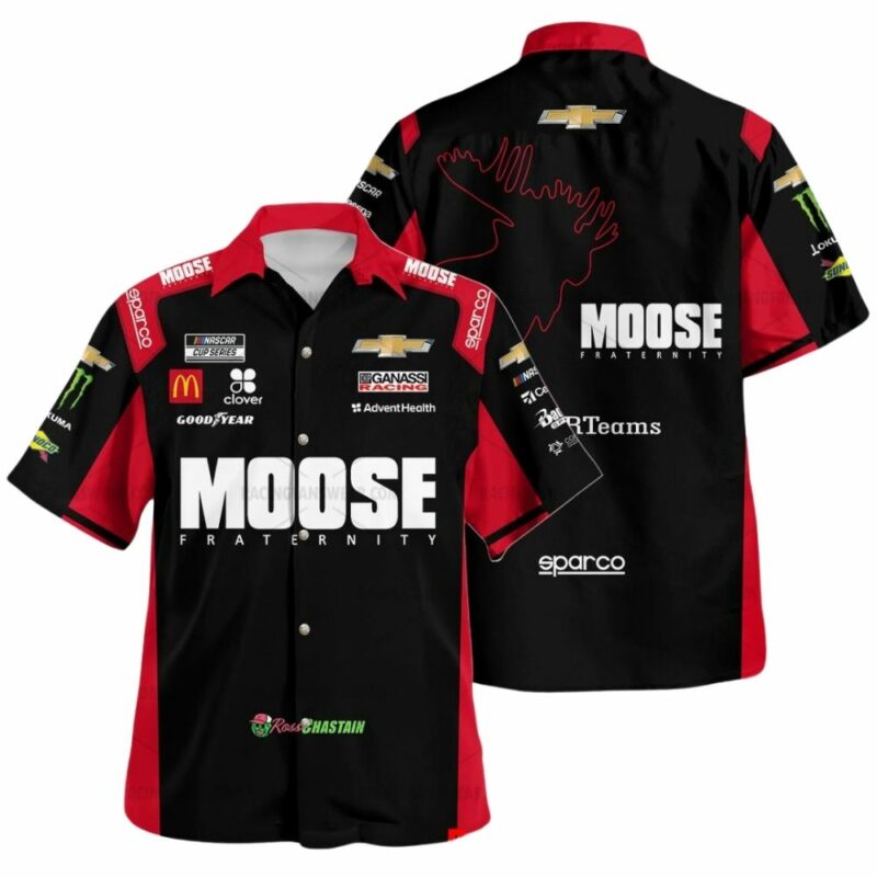 Ross Chastain Nascar 2023 Moose Fraternity Racing Hawaiian Shirt 1