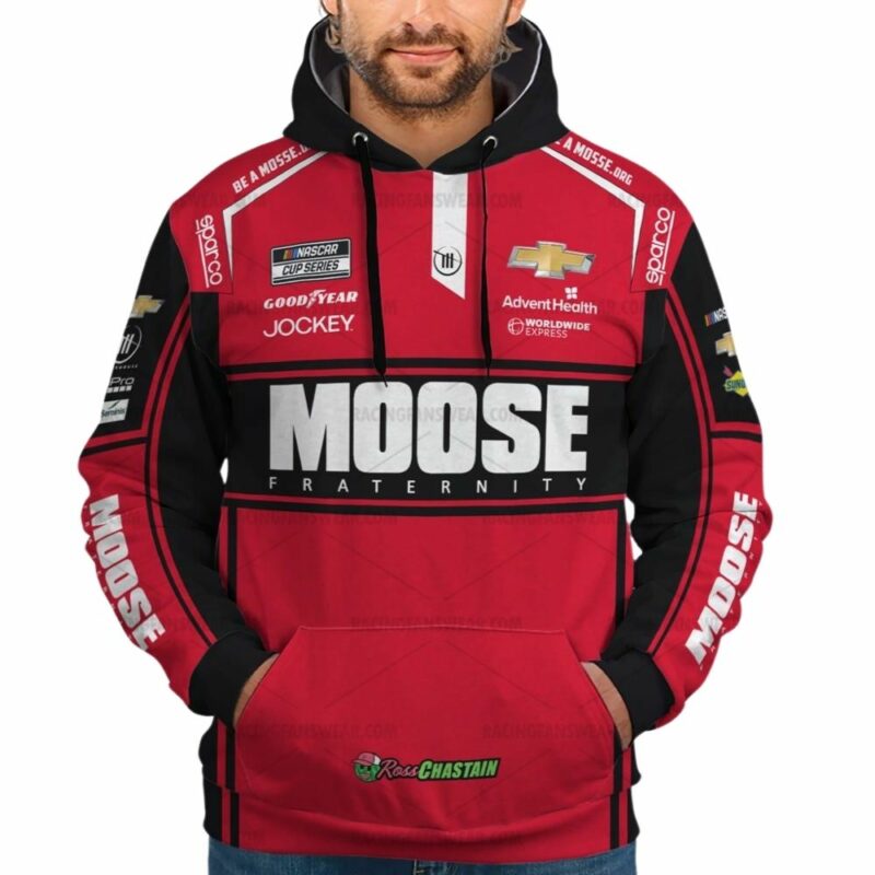 Ross Chastain Nascar Racing 2023 Moose Fraternity Uniform 3D Hoodie 1